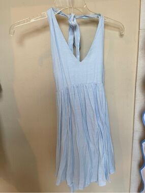 Altar'd State Light Blue Halter Mini Dress